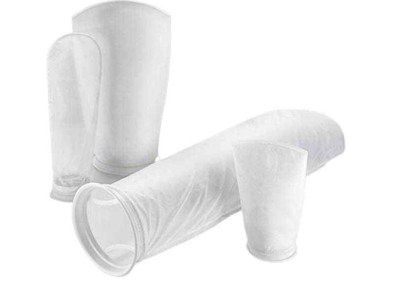 A collection of white liquid filter bags in various sizes