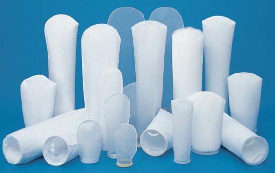 A group of white liquid filter bags in white color