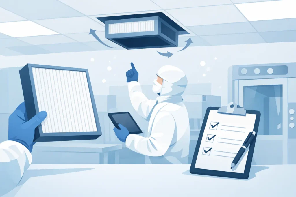 Cleanroom HEPA Filter Replacement Checklist